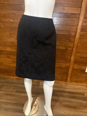 Jessica Black Embossed Pencil Skirt